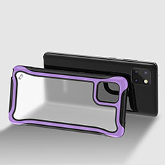 Silicone Transparent Frame Case Cover 360 Degrees for Samsung Galaxy M60s Purple