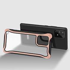 Silicone Transparent Frame Case Cover 360 Degrees for Samsung Galaxy M80S Rose Gold