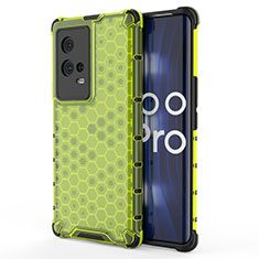 Silicone Transparent Frame Case Cover 360 Degrees for Vivo iQOO 8 Pro 5G Green