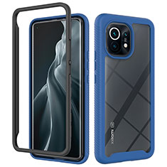Silicone Transparent Frame Case Cover 360 Degrees for Xiaomi Mi 11 5G Blue