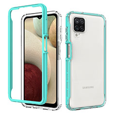 Silicone Transparent Frame Case Cover 360 Degrees JX1 for Samsung Galaxy A12 5G Green