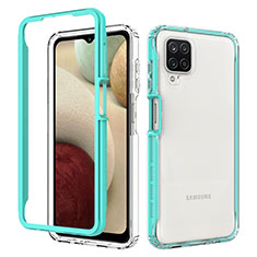 Silicone Transparent Frame Case Cover 360 Degrees JX1 for Samsung Galaxy A12 Nacho Green