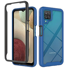 Silicone Transparent Frame Case Cover 360 Degrees JX2 for Samsung Galaxy A12 Nacho Blue