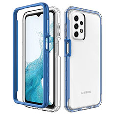 Silicone Transparent Frame Case Cover 360 Degrees JX2 for Samsung Galaxy A23 4G Blue