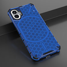 Silicone Transparent Frame Case Cover 360 Degrees M01 for Nothing Phone 1 Blue