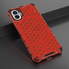 Silicone Transparent Frame Case Cover 360 Degrees M01 for Nothing Phone 1 Red