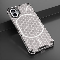 Silicone Transparent Frame Case Cover 360 Degrees M01 for Nothing Phone 1 White