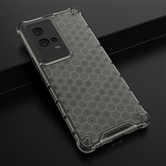 Silicone Transparent Frame Case Cover 360 Degrees M01 for Vivo iQOO 8 Pro 5G Black