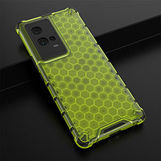 Silicone Transparent Frame Case Cover 360 Degrees M01 for Vivo iQOO 8 Pro 5G Green