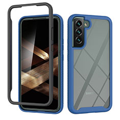Silicone Transparent Frame Case Cover 360 Degrees M02 for Samsung Galaxy S24 Plus 5G Blue