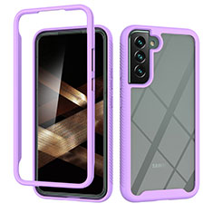 Silicone Transparent Frame Case Cover 360 Degrees M02 for Samsung Galaxy S24 Plus 5G Purple