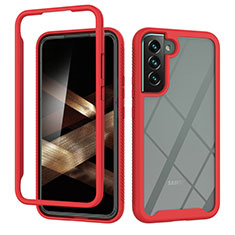 Silicone Transparent Frame Case Cover 360 Degrees M02 for Samsung Galaxy S24 Plus 5G Red