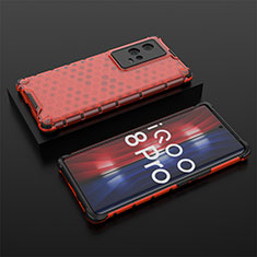 Silicone Transparent Frame Case Cover 360 Degrees M02 for Vivo iQOO 8 Pro 5G Red