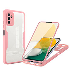 Silicone Transparent Frame Case Cover 360 Degrees MJ1 for Samsung Galaxy A04s Pink