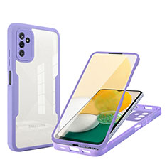 Silicone Transparent Frame Case Cover 360 Degrees MJ1 for Samsung Galaxy A04s Purple