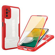 Silicone Transparent Frame Case Cover 360 Degrees MJ1 for Samsung Galaxy A04s Red