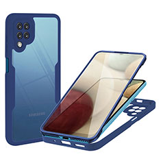 Silicone Transparent Frame Case Cover 360 Degrees MJ1 for Samsung Galaxy A12 Nacho Blue