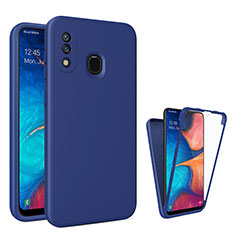 Silicone Transparent Frame Case Cover 360 Degrees MJ1 for Samsung Galaxy A30 Blue