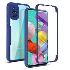Silicone Transparent Frame Case Cover 360 Degrees MJ1 for Samsung Galaxy A51 5G Blue