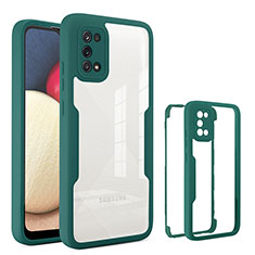 Silicone Transparent Frame Case Cover 360 Degrees MJ1 for Samsung Galaxy F02S SM-E025F Green