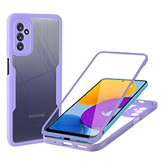 Silicone Transparent Frame Case Cover 360 Degrees MJ1 for Samsung Galaxy M52 5G Purple