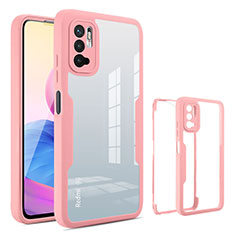 Silicone Transparent Frame Case Cover 360 Degrees MJ1 for Xiaomi Redmi Note 11 SE 5G Rose Gold