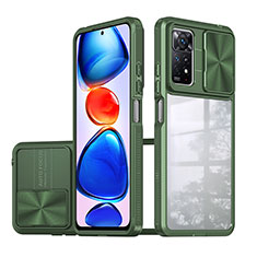 Silicone Transparent Frame Case Cover 360 Degrees QW1 for Xiaomi Redmi Note 11 Pro 5G Green