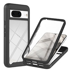 Silicone Transparent Frame Case Cover 360 Degrees YB1 for Google Pixel 8 5G Black