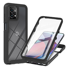 Silicone Transparent Frame Case Cover 360 Degrees YB1 for Motorola Moto G Stylus (2023) 4G Black