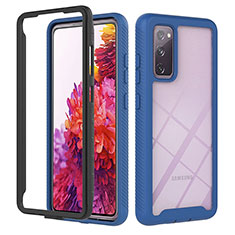 Silicone Transparent Frame Case Cover 360 Degrees YB1 for Samsung Galaxy S20 FE (2022) 5G Blue