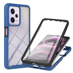 Silicone Transparent Frame Case Cover 360 Degrees YB1 for Xiaomi Redmi Note 12 Pro 5G Blue