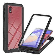 Silicone Transparent Frame Case Cover 360 Degrees YB2 for Samsung Galaxy M01 Core Black