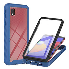 Silicone Transparent Frame Case Cover 360 Degrees YB2 for Samsung Galaxy M01 Core Blue