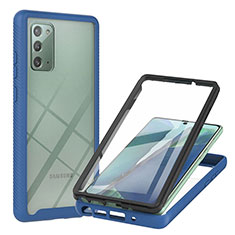 Silicone Transparent Frame Case Cover 360 Degrees YB2 for Samsung Galaxy Note 20 5G Blue