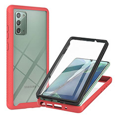 Silicone Transparent Frame Case Cover 360 Degrees YB2 for Samsung Galaxy Note 20 5G Red