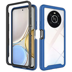 Silicone Transparent Frame Case Cover 360 Degrees ZJ1 for Huawei Honor Magic4 Lite 4G Blue