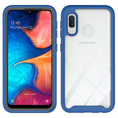 Silicone Transparent Frame Case Cover 360 Degrees ZJ1 for Samsung Galaxy A20e Blue