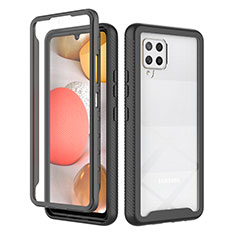 Silicone Transparent Frame Case Cover 360 Degrees ZJ1 for Samsung Galaxy A42 5G Black
