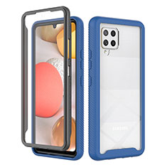 Silicone Transparent Frame Case Cover 360 Degrees ZJ1 for Samsung Galaxy A42 5G Blue