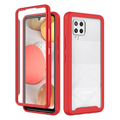 Silicone Transparent Frame Case Cover 360 Degrees ZJ1 for Samsung Galaxy A42 5G Red