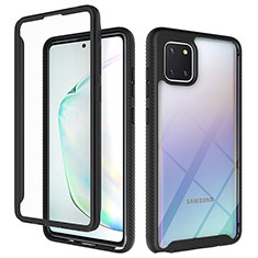 Silicone Transparent Frame Case Cover 360 Degrees ZJ1 for Samsung Galaxy A81 Black