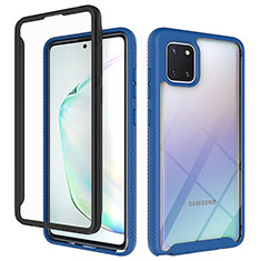 Silicone Transparent Frame Case Cover 360 Degrees ZJ1 for Samsung Galaxy A81 Blue