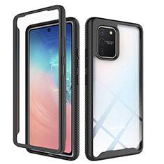 Silicone Transparent Frame Case Cover 360 Degrees ZJ1 for Samsung Galaxy S10 Lite Black