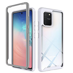 Silicone Transparent Frame Case Cover 360 Degrees ZJ1 for Samsung Galaxy S10 Lite White