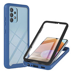 Silicone Transparent Frame Case Cover 360 Degrees ZJ2 for Samsung Galaxy A32 4G Blue