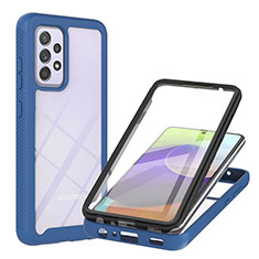 Silicone Transparent Frame Case Cover 360 Degrees ZJ2 for Samsung Galaxy A52 4G Blue
