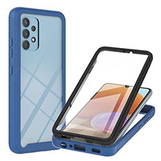 Silicone Transparent Frame Case Cover 360 Degrees ZJ2 for Samsung Galaxy M32 5G Blue