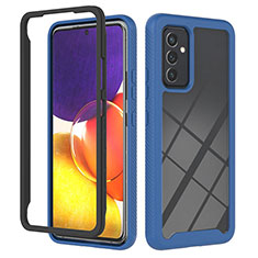 Silicone Transparent Frame Case Cover 360 Degrees ZJ2 for Samsung Galaxy Quantum2 5G Blue