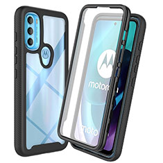 Silicone Transparent Frame Case Cover 360 Degrees ZJ3 for Motorola Moto G71 5G Black
