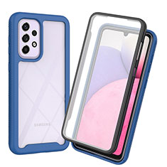 Silicone Transparent Frame Case Cover 360 Degrees ZJ3 for Samsung Galaxy A33 5G Blue